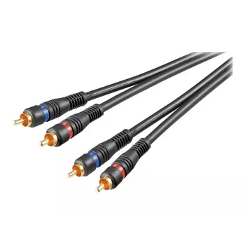 Wentronic Goobay - Garso kabelis - Sudėtinis garsas - RCA (S) į RCA (S) - 1,5 m - Dvigubai ekranuotas koaksialinis kabelis - Juoda (50032)