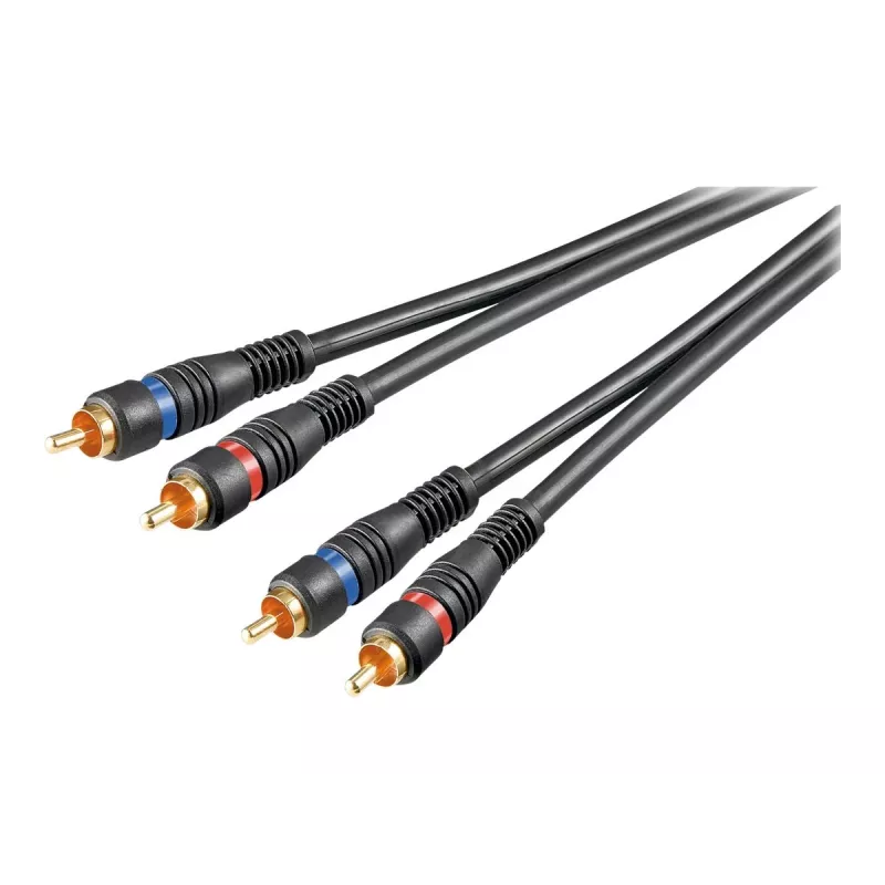 Wentronic Goobay - Garso kabelis - Sudėtinis garsas - RCA (S) į RCA (S) - 1,5 m - Dvigubai ekranuotas koaksialinis kabelis - Juoda (50032)