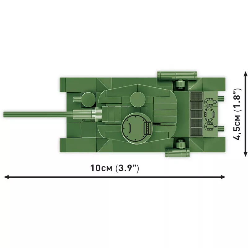 Konstruktorius Cobi T-34-85 tanko modelis — 110 dalių, amžius 6+, žalias