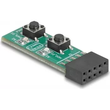 DELOCK priekinio skydelio PC maitinimo ir atstatymo jungiklio modulis su maitinimo ir atstatymo mygtukais (MPN 64356)