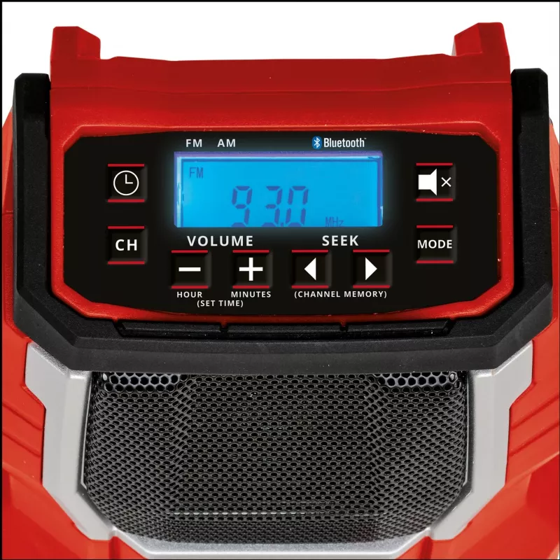 TC-RA 18 Li BT - Solo, statybinis radijas raudonas/juodas, Bluetooth, be akumuliatoriaus ir pakrovėjo