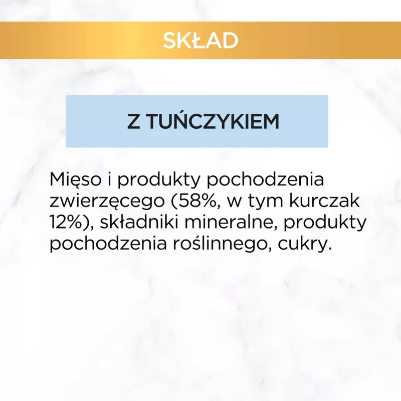 Šlapias kačių maistas Purina GOURMET Gold Adult Tuna 85 g skardinė, baltymai 10,5 %, riebalai 7 %, drėgmė 77,5 %