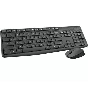 Logitech MK235 belaidžio klaviatūros ir pelės rinkinys, pilno dydžio, pilkas