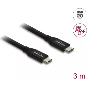 DELOCK USB bendraašis kabelis 20 Gbps su PD 3.0 60 W (modelis 81708)