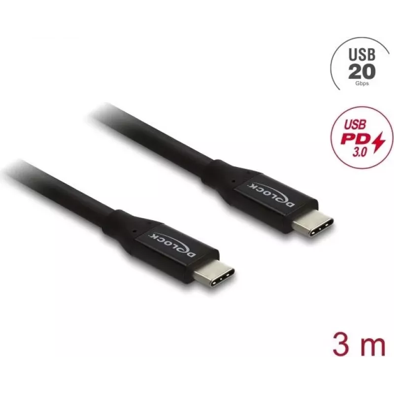 DELOCK USB bendraašis kabelis 20 Gbps su PD 3.0 60 W (modelis 81708)