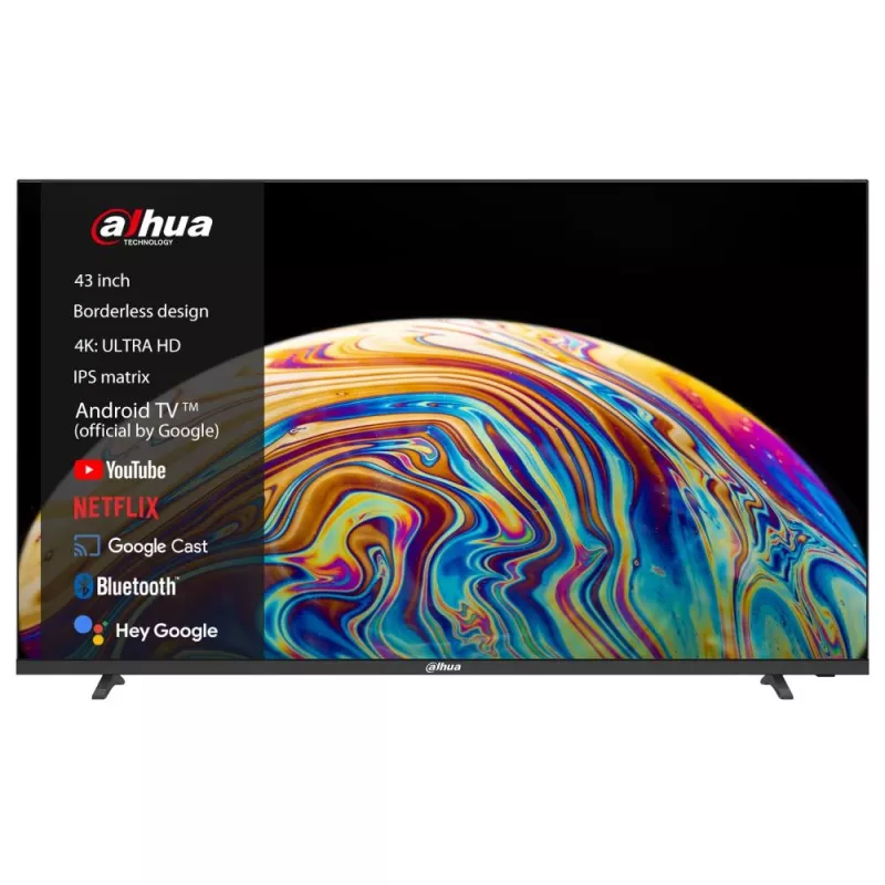 Dahua Technology DHI-LTV43-SD400 TV 108 cm (42,5 colio) 4K Ultra HD išmanusis televizorius Wi-Fi juodas 260 cd/m²