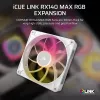 Corsair iCUE LINK RX140 MAX RGB 14 cm ventiliatorius, baltas, 300–1600 RPM