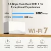 MERCUSYS Halo H27BE „Wi‑Fi 7“ dviejų juostų tinklinė sistema, 2 vnt., 3x LAN, 3568 Mbps, vidinės antenos, balta