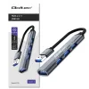 USB šakotuvas QOLTEC 53793 — USB 3.0 įvestis, 3× USB 2.0 prievadai