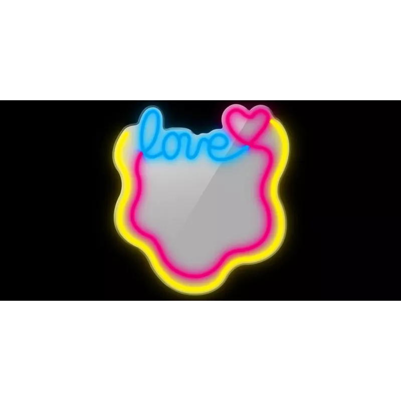 LED neoninis veidrodinis šviestuvas MANTA MASNL131MT – „LOVE“ dizaino, su integruotu LED neoniniu apšvietimu