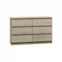 Komoda Top e Shop M6 120 SON 2x3, ąžuolas, 6 stalčiai, 1200×300×770 mm
