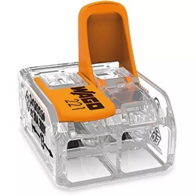 WAGO 221-612 - tiesus - 450 V - oranžinis - permatomas - EN 60664