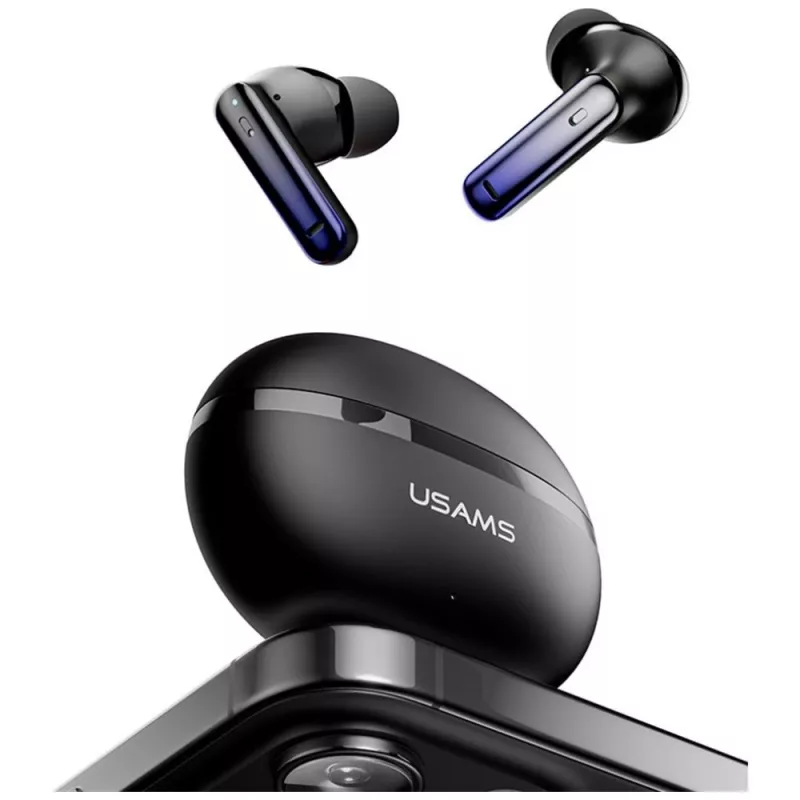 Bluetooth ausinės Usams TWS E02 ANC+ENC juodos