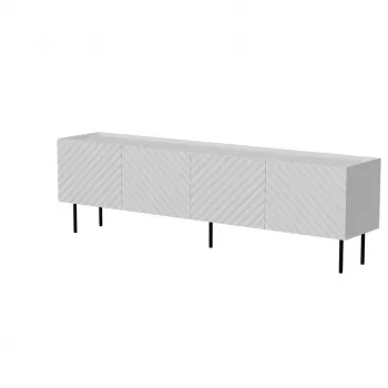TV spintelė cama meble LUCCA 4D, 2000×400×590 mm, balta, medžio drožlių plokštės viršus