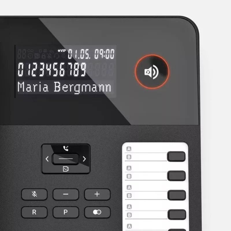 Laidinis stalinis telefonas Gigaset DESK 600 Juoda — laidinis stacionarus telefonas su skambinimo funkcija