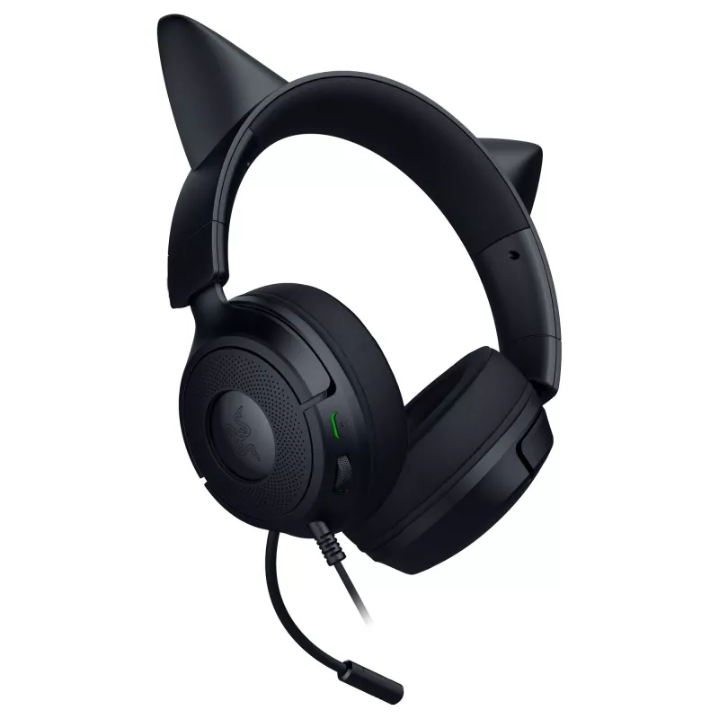 Laidinės žaidimų ausinės Razer Kraken Kitty V3 X — antausinės, integruotas mikrofonas