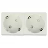 Sieninis lizdas DELOCK 81423 — CEE 7/3, 16 A, 250 V, balta, ABS/PC, 45×90 mm