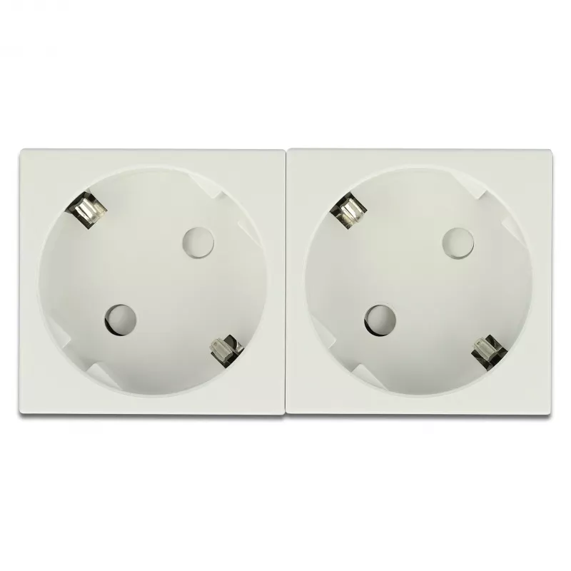 Sieninis lizdas DELOCK 81423 — CEE 7/3, 16 A, 250 V, balta, ABS/PC, 45×90 mm