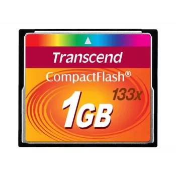 Transcend - Flash Memory Card - 1GB - 133x - CompactFlash Card (TS1GCF133)