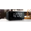 Radijo laikrodis Muse M-192 CR — skaitmeninis laikrodis, FM imtuvas, 1,8 colio LED ekranas, juoda mediena, AC 100–240V, AAA atsarginė