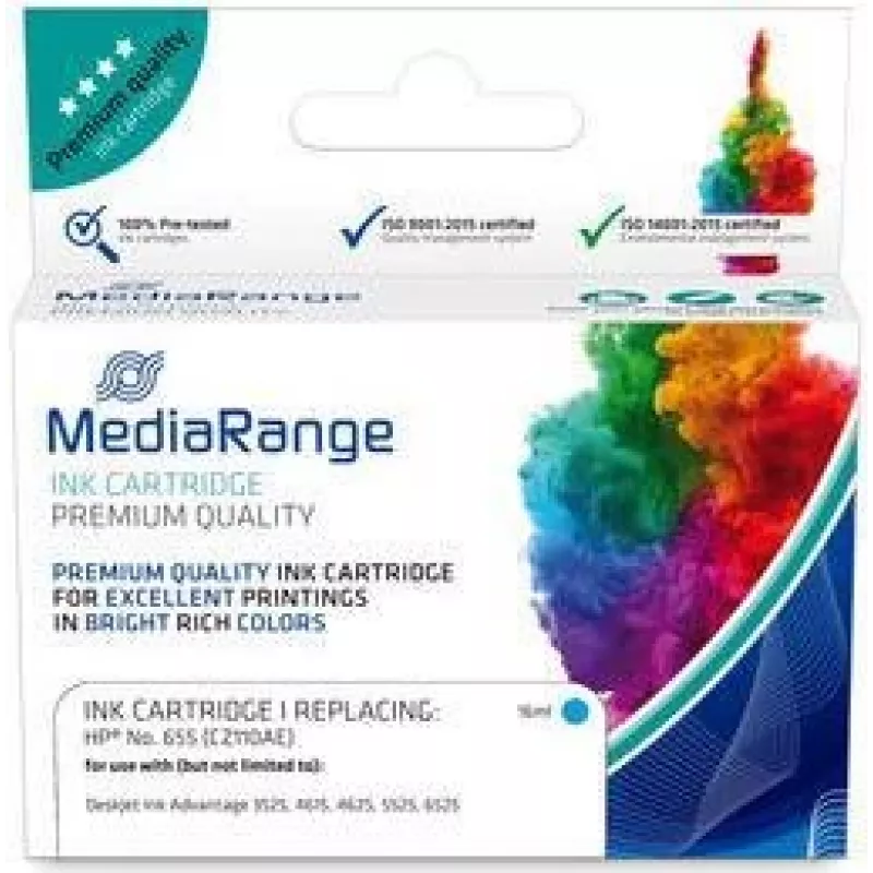 Rašalo kasetė MediaRange MRHP655C Suderinama Žydra