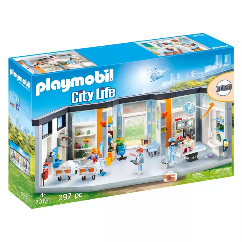 Žaislinė figūrėlė Playmobil 70191 Įrengtas ligoninės sparnas 297 dalys