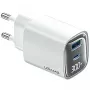 USB ir USB-C 30W GaN greitasis įkroviklis usams CC229 baltas — LED indikatorius, kompaktiškas dizainas