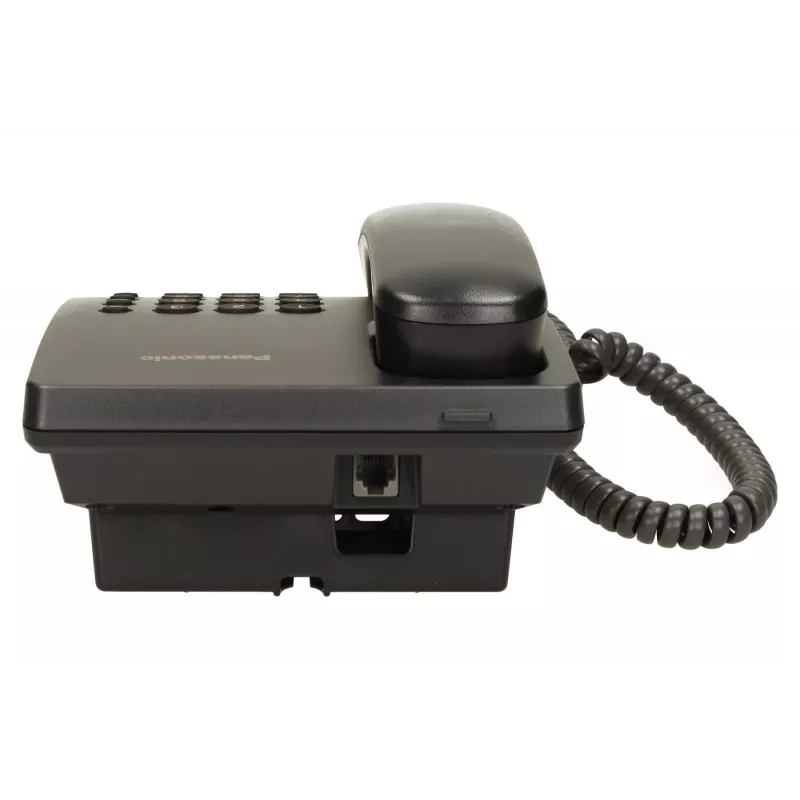 Laidinis telefonas Panasonic KX-TS500 juodas su skambintojo ID ir garsiakalbiu
