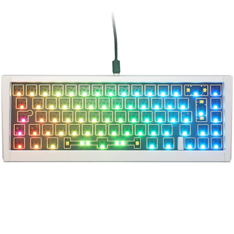 Ducky Outlaw 65 klaviatūra universali USB sidabrinė mechaninė RGB LED