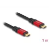 DeLOCK USB laidas USB Type-C, vyriškas į vyrišką, 10 Gbps, PD 3.0 100 W, 1 m, raudonas metalas