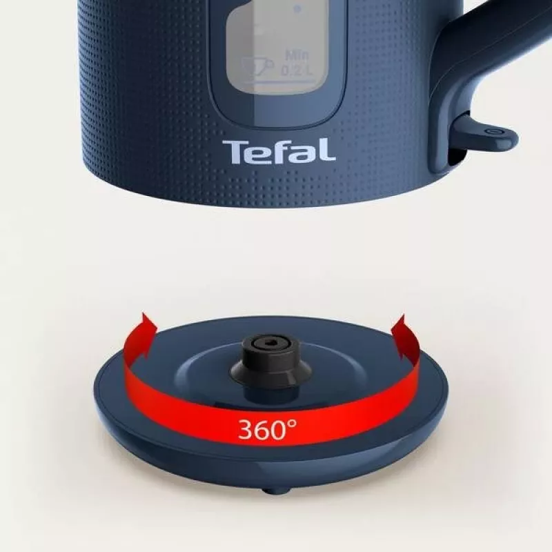 Elektrinis virdulys Tefal KO2M0410 — 1,7 l, 2400 W, mėlynas, vandens lygio indikatorius, antikalkinis filtras