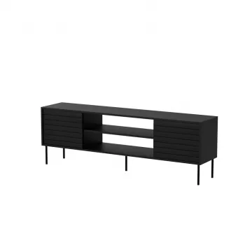 TV spintelė cama meble CORTINA EF 180×40×60 cm, juoda, medžio drožlių plokštės viršus, juodas rėmas