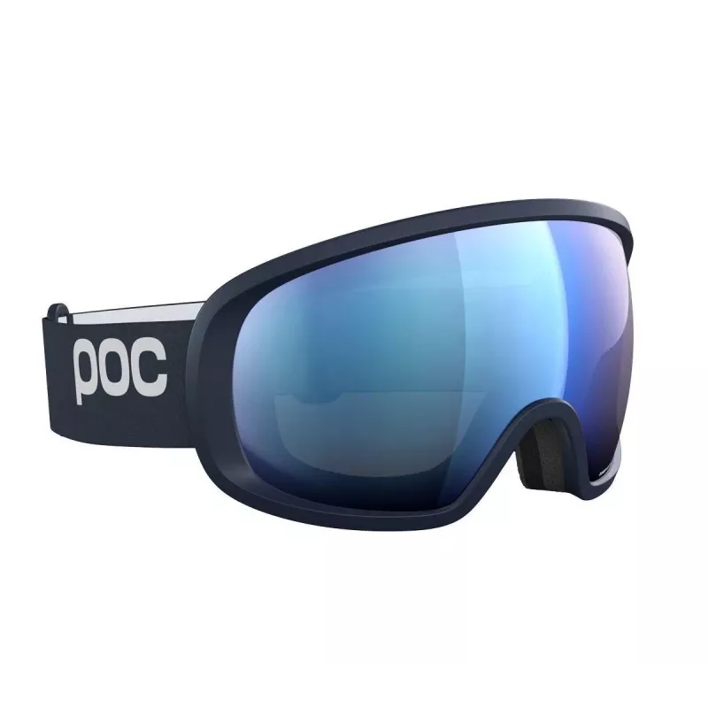 Goggles POC Fovea Kids — poliuretano rėmelis, torinė cilindrinė mėlyna lęšis, 20% šviesos pralaidumas, tamsiai mėlynas dirželis