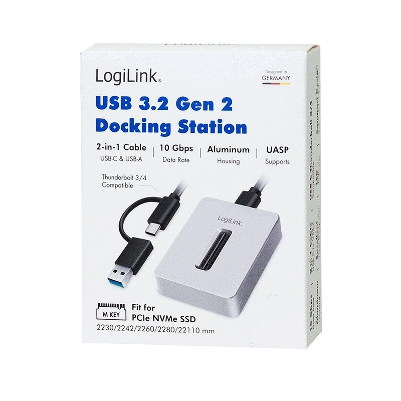 doko stotelė 1 prievadas USB 3.2, M.2 NVMe