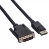 Roline - Vaizdo kabelis - DisplayPort (kištukas) į DVI-D (kištukas) - 2 m - Varžteliai - Juoda