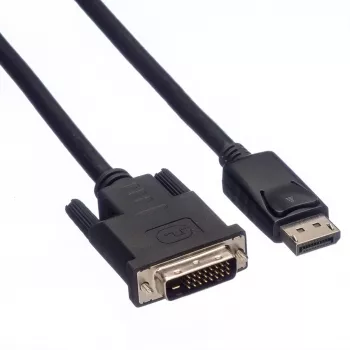 Roline - Vaizdo kabelis - DisplayPort (kištukas) į DVI-D (kištukas) - 2 m - Varžteliai - Juoda