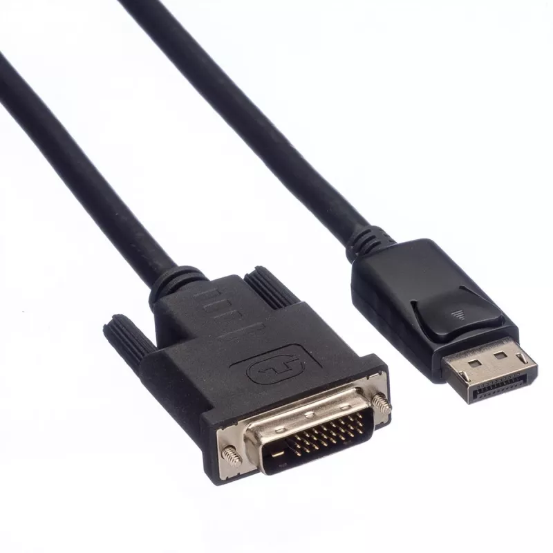Roline - Vaizdo kabelis - DisplayPort (kištukas) į DVI-D (kištukas) - 2 m - Varžteliai - Juoda