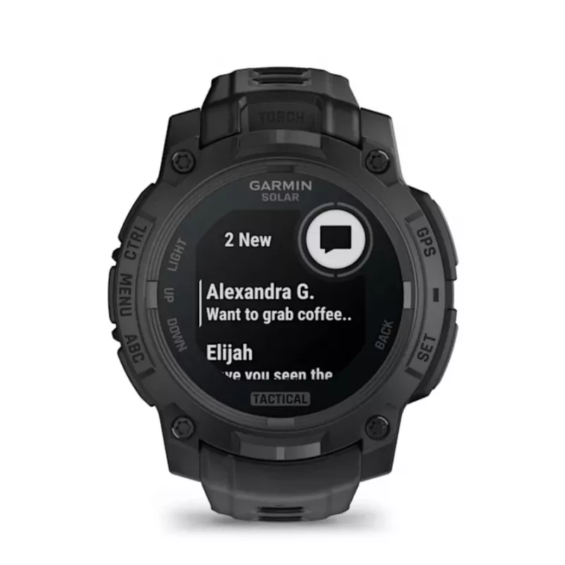 Išmanusis laikrodis GARMIN Instinct 3 45mm Solar Tactical Edition Juoda — 45 mm, saulės energijos įkrovimas, GPS, širdies ritmo monitorius