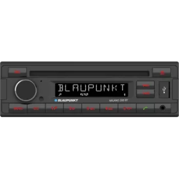 Automobilinė radija BLAUPUNKT Milano 200 BT CD Bluetooth USB — vieno DIN, CD grotuvas, Bluetooth laisvų rankų įranga, USB atkūrimas