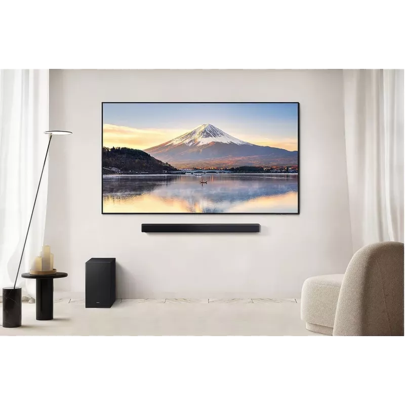 Soundbar Samsung HW-B450F/EN 2.1 kanalų Bluetooth su belaidžiu žemų dažnių garsiakalbiu, 300 W RMS, Dolby Audio, ARC