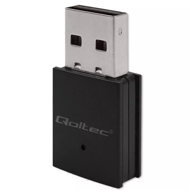 Belaidis mini USB Wi‑Fi adapteris QOLTEC 57007 — Vienos juostos 2,4 GHz, iki 150 Mbps, vidinė antena