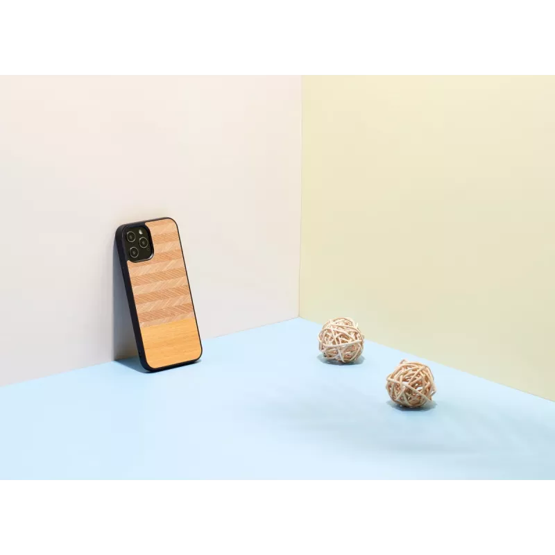 Apsauginis dėklas Man and Wood, skirtas iPhone 12 Pro Max — herringbone arancia Juoda
