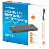 Manhattan 4K@60Hz 8 prievadų HDMI skirstytuvas su sumažinimo funkcija, padalijantis vieną HDMI įvestį į aštuonis HDMI išvestis (1x8), 18G, EDID jungiklis sumažinimui, juodas