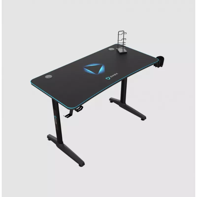 Žaidimų stalas Onex GD1200H — 1200 mm stalviršis su puodelio laikikliu ir ausinių kabliu