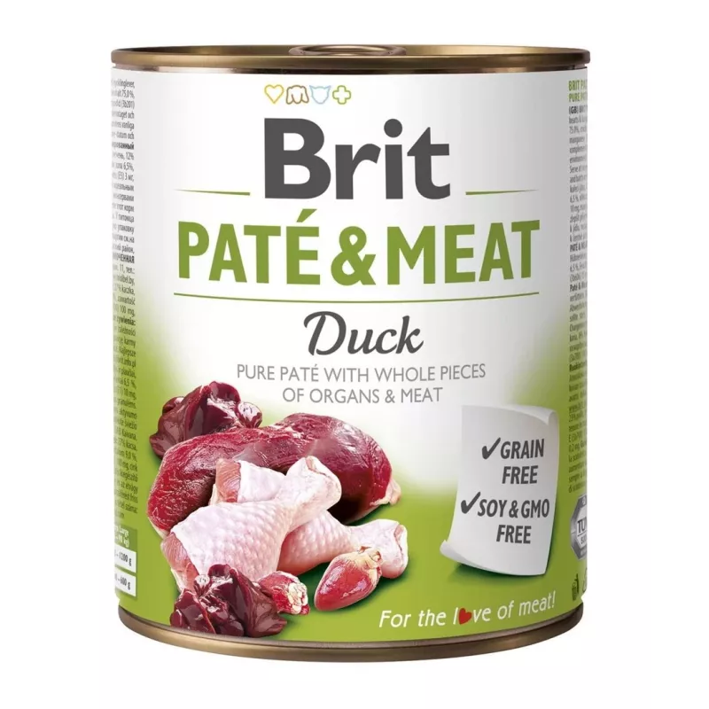 BRIT Paté & Meat with Duck - šlapias šunų maistas - 800g