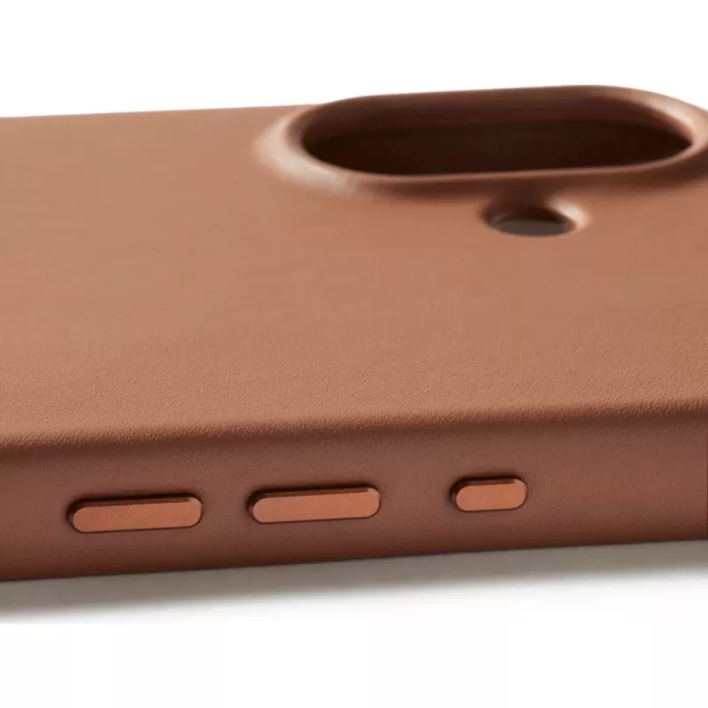 Mujjo Full Leather Case MagSafe dėklas, skirtas iPhone 17, rudas