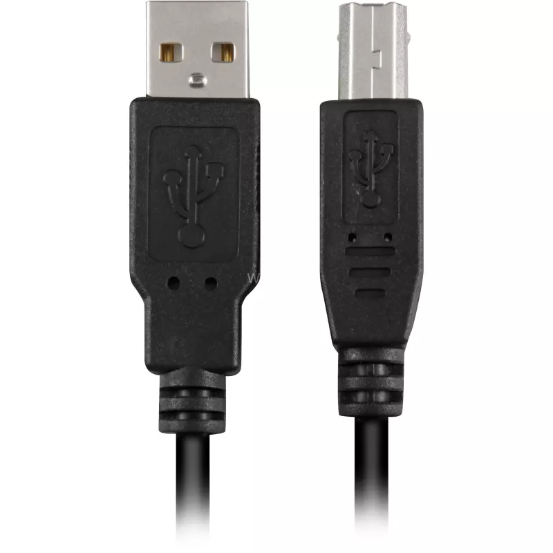 USB 2.0 laidas, USB-A kištukas > USB-B kištukas (juodas, 0,5 metro)