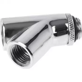 Alphacool Eiszapfen Y-Connector 45° - G1/4 sukamasis - 2x vidinis 1x išorinis sriegis - Chromuotas (17400)
