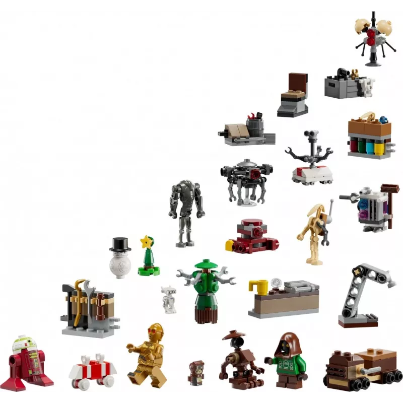 Konstruktorius LEGO Star Wars Advento kalendorius 2025 — rinkinys 75418, sezoninės surenkamos minifigūrėlės ir modeliai