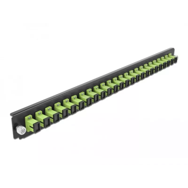 Splice Box priekinis skydelis DeLOCK 19 colių 24 prievadų SC Simplex laimo žalia